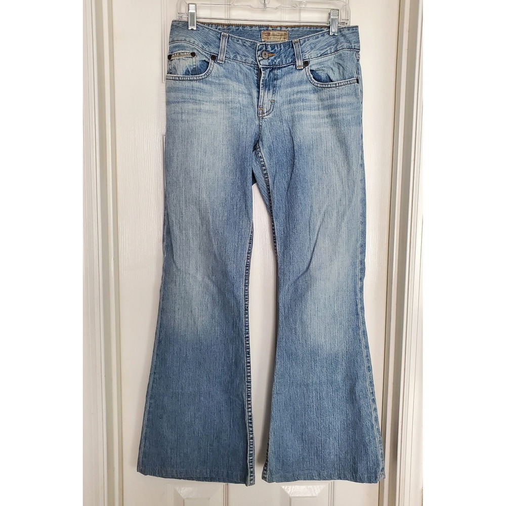Buckle BKE Culture 24 Jeans Light Wash Flare Leg Distressed Denim Y2K 28x33.5